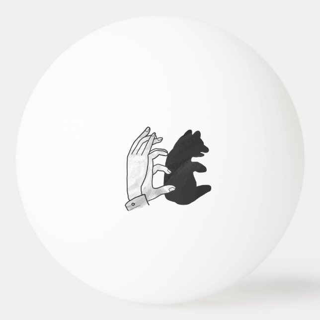 Hand Silhouette Bear Cub Ping Pong Ball (Back)