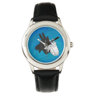 Hand Silhouette Billy Goat Blue Watch