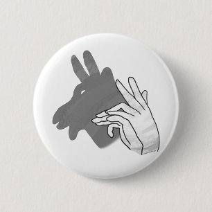 Hand Silhouette Billy Goat Grey 6 Cm Round Badge