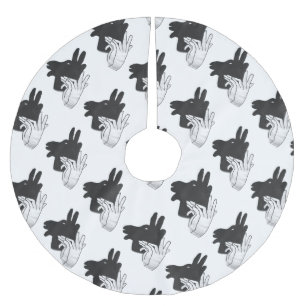 Hand Silhouette Billy Goat Grey Brushed Polyester Tree Skirt