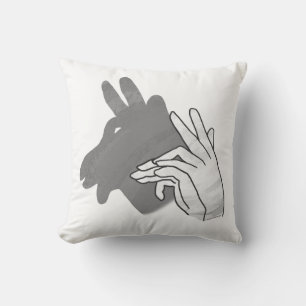 Hand Silhouette Billy Goat Grey Cushion