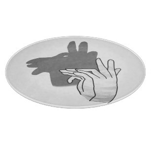 Hand Silhouette Billy Goat Grey Cutting Board