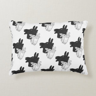 Hand Silhouette Billy Goat Grey Decorative Cushion