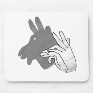 Hand Silhouette Billy Goat Grey Mouse Mat