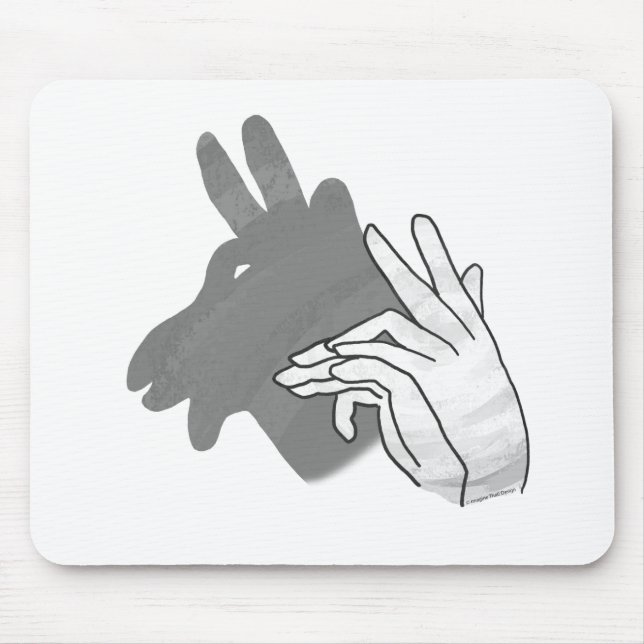 Hand Silhouette Billy Goat Grey Mouse Mat (Front)