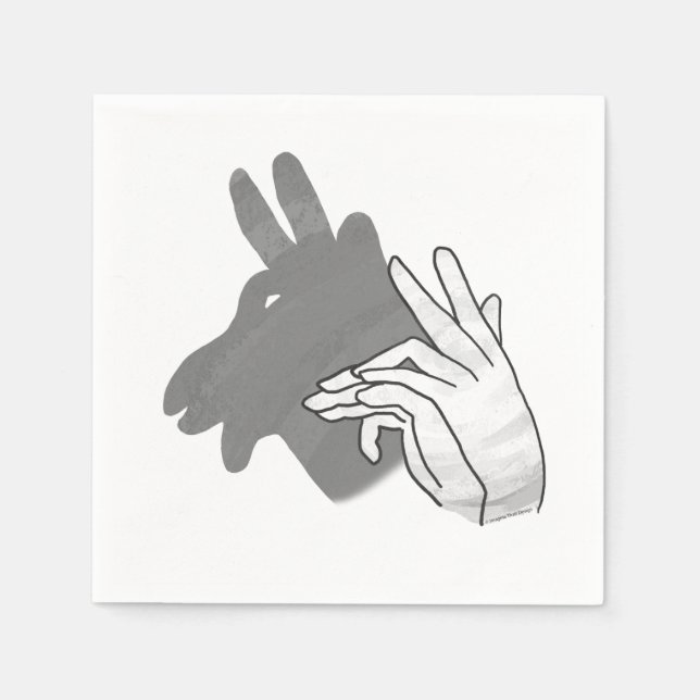 Hand Silhouette Billy Goat Grey Napkin (Front)