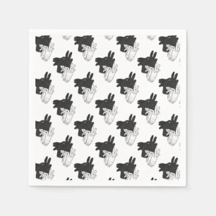 Hand Silhouette Billy Goat Grey Napkin