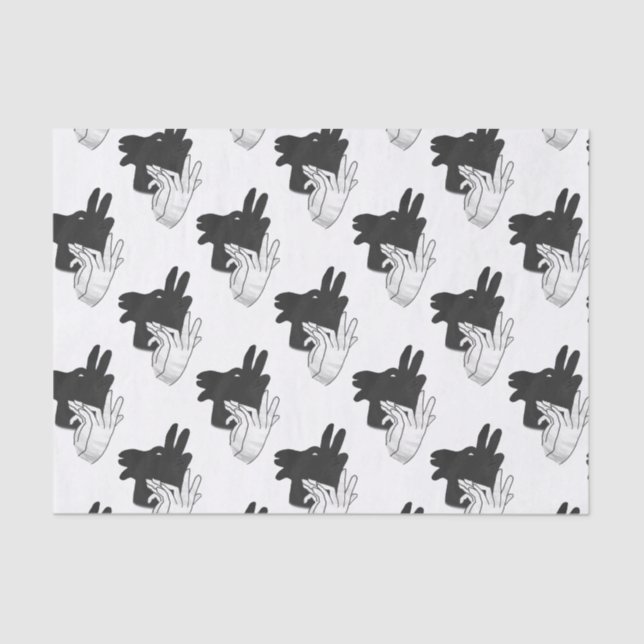 Hand Silhouette Billy Goat Grey Tissue Paper (Front)