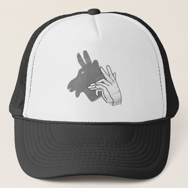 Hand Silhouette Billy Goat Grey Trucker Hat (Front)