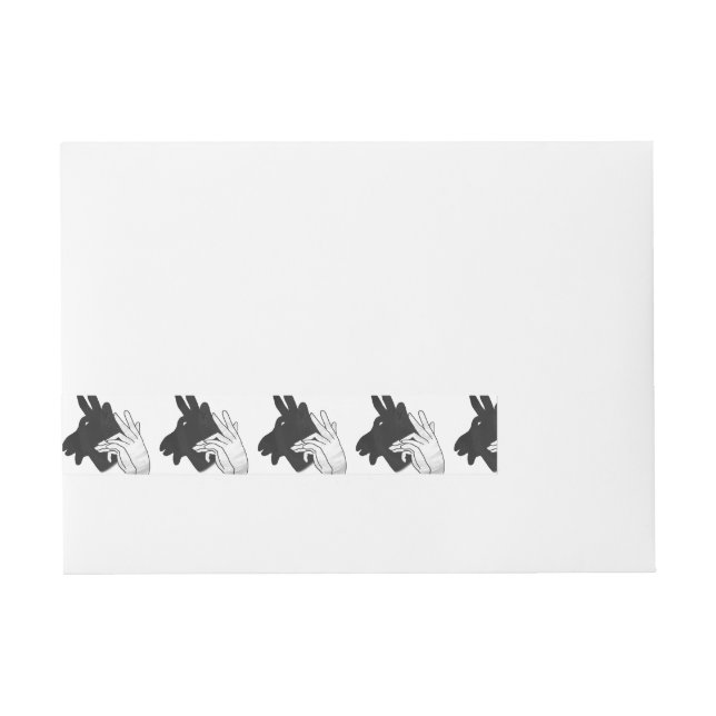 Hand Silhouette Billy Goat Grey Wraparound Address Label (Front)
