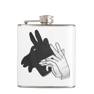 Hand Silhouette Billy Goat Hip Flask