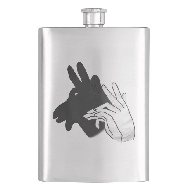 Hand Silhouette Billy Goat Hip Flask (Front)