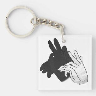 Hand Silhouette Billy Goat Key Ring