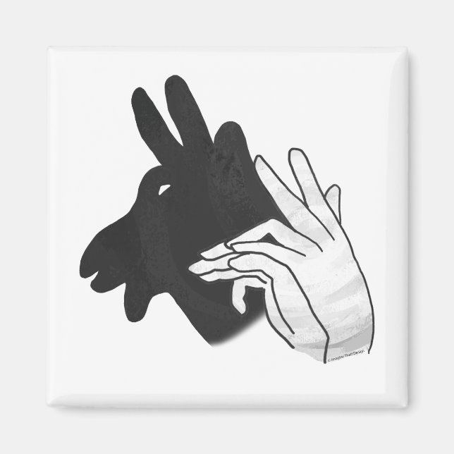 Hand Silhouette Billy Goat Magnet (Front)