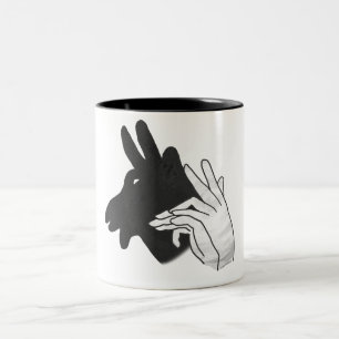 Hand Silhouette Billy Goat Two-Tone Coffee Mug