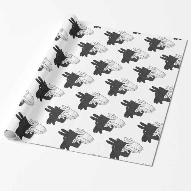 Hand Silhouette Billy Goat Wrapping Paper (Unrolled)