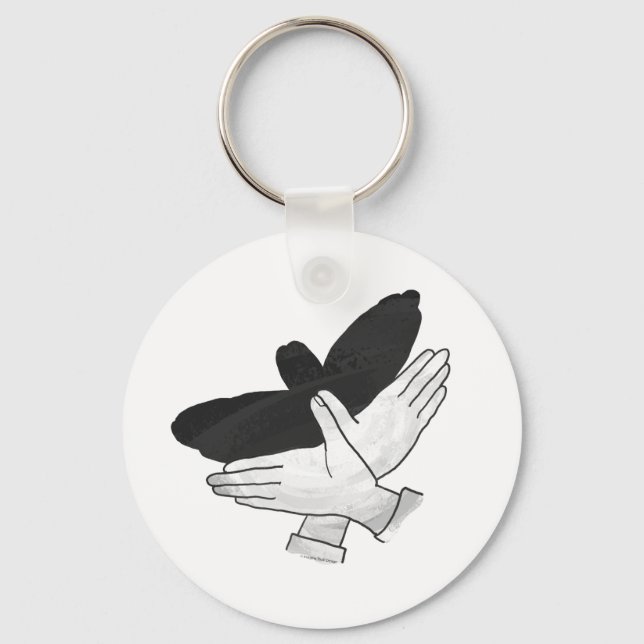 Hand Silhouette Black Eagle Key Ring (Front)