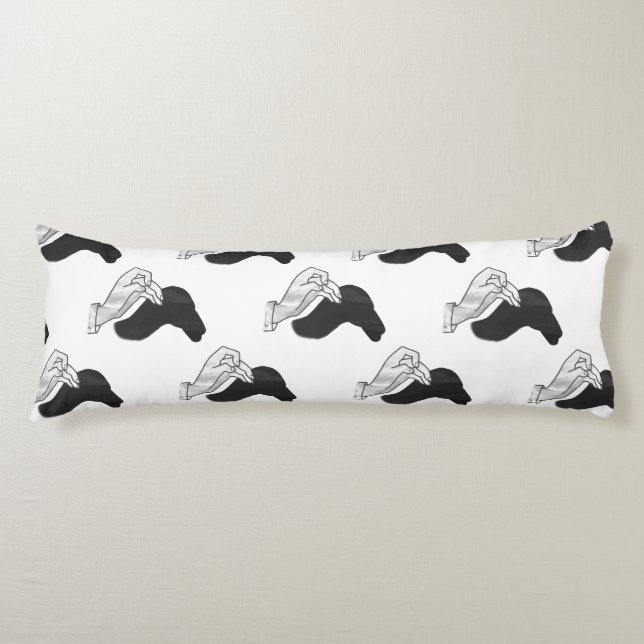 Hand Silhouette Camel Body Cushion (Front)