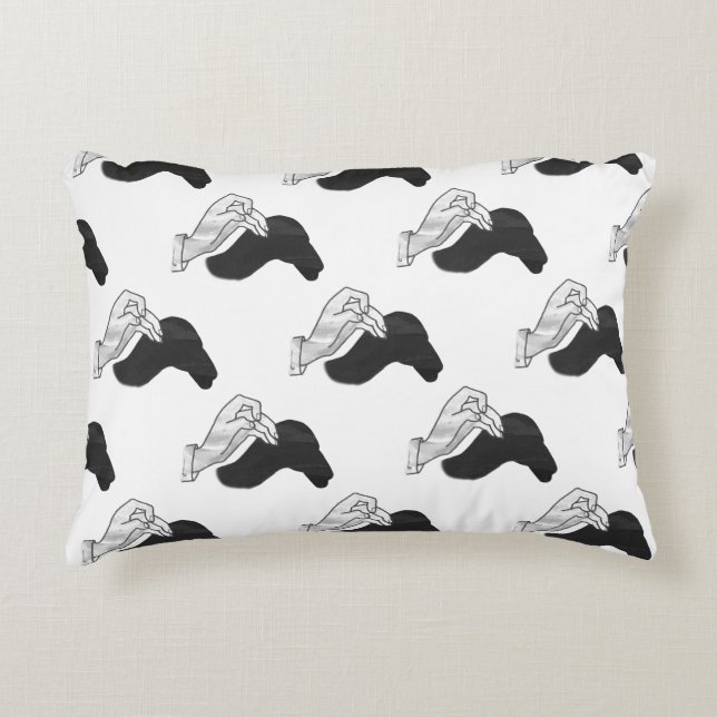 Hand Silhouette Camel Decorative Cushion (Front)