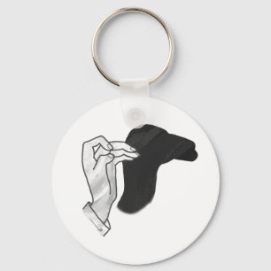 Hand Silhouette Camel Key Ring
