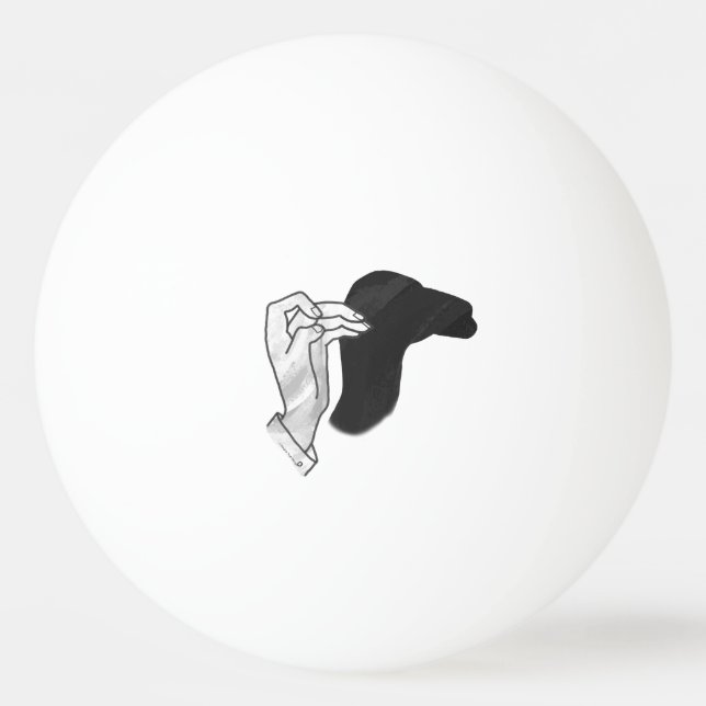 Hand Silhouette Camel Ping Pong Ball (Back)