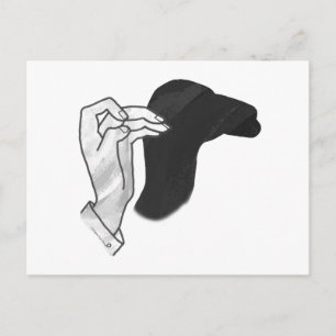 Hand Silhouette Camel Postcard