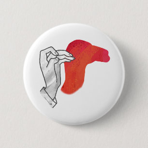 Hand Silhouette Camel Red 6 Cm Round Badge
