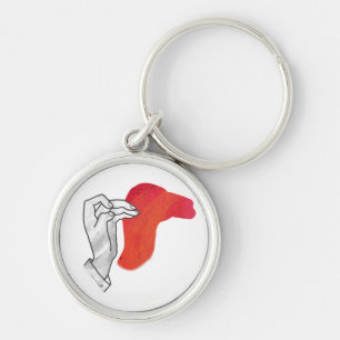 Hand Silhouette Camel Red Key Ring