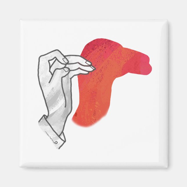 Hand Silhouette Camel Red Magnet (Front)