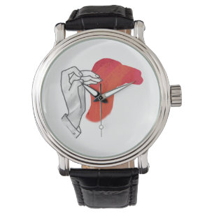 Hand Silhouette Camel Red Watch