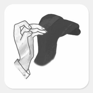 Hand Silhouette Camel Square Sticker