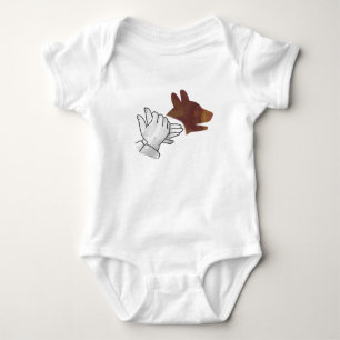 Hand Silhouette Dog Brown Baby Bodysuit