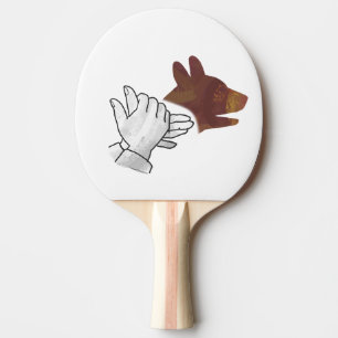 Hand Silhouette Dog Brown Ping Pong Paddle