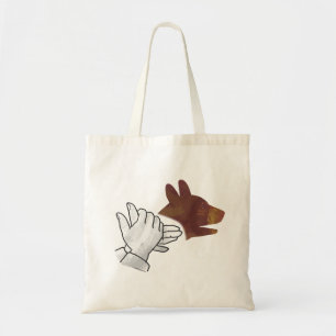 Hand Silhouette Dog Brown Tote Bag