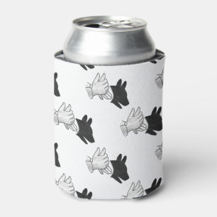 Hand Silhouette Dog Can Cooler
