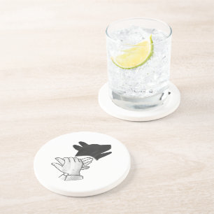 Hand Silhouette Dog Coaster