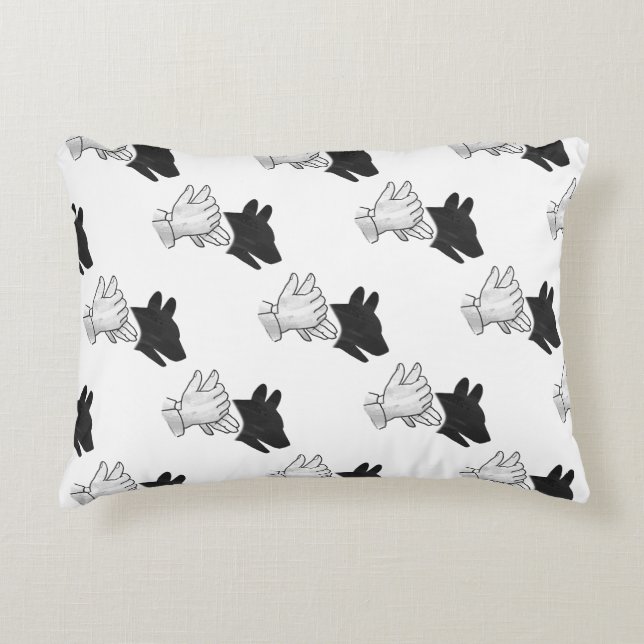 Hand Silhouette Dog Decorative Cushion (Front)