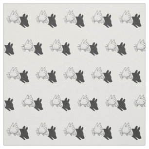 Hand Silhouette Dog Fabric