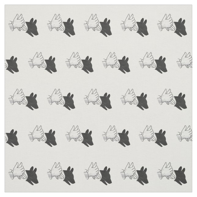 Hand Silhouette Dog Fabric (Swatch)