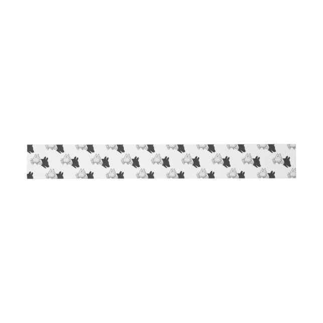 Hand Silhouette Dog Invitation Belly Band (Flat)