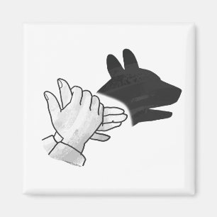 Hand Silhouette Dog Magnet