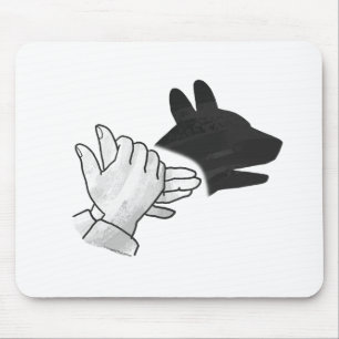 Hand Silhouette Dog Mouse Mat