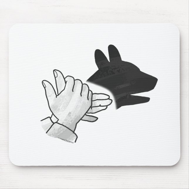 Hand Silhouette Dog Mouse Mat (Front)