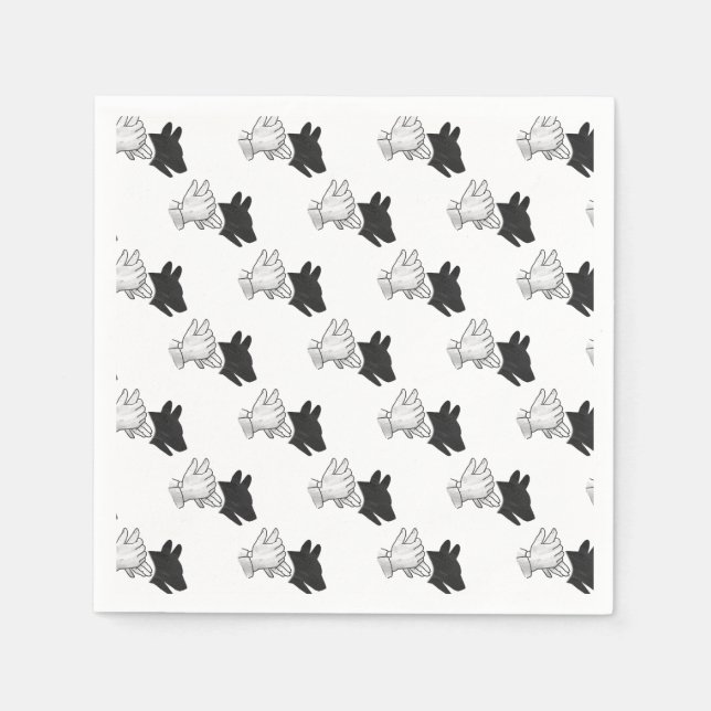 Hand Silhouette Dog Napkin (Front)