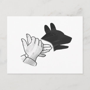 Hand Silhouette Dog Postcard