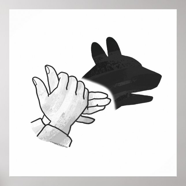 Hand Silhouette Dog Poster (Front)