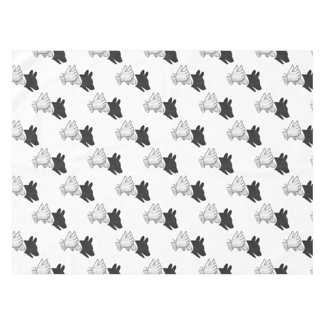 Hand Silhouette Dog Tablecloth (Front (Horizontal))