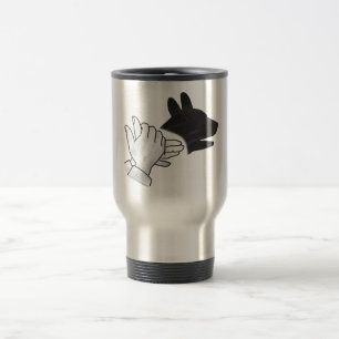 Hand Silhouette Dog Travel Mug