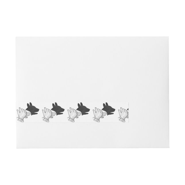 Hand Silhouette Dog Wraparound Address Label (Front)