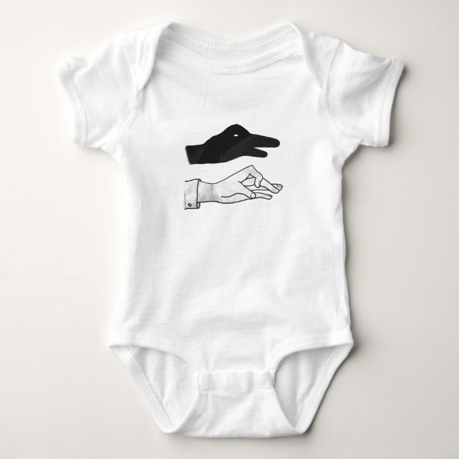 Hand Silhouette Duck Baby Bodysuit (Front)
